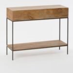 Solid modern mango wood console with iron detailing – Urban Aura - Image 3