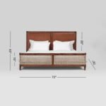 Grand cane and walnut bed with plush upholstery – Heirloom Weave - Image 3