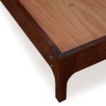 Luxe mid-century solid beech king bed with teak finish – Aura Slope - Image 4