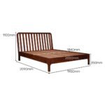 Luxe mid-century solid beech king bed with teak finish – Aura Slope - Image 3