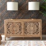 Opulent modern brown solid wood cabinet – Artisan Grove - Image 2